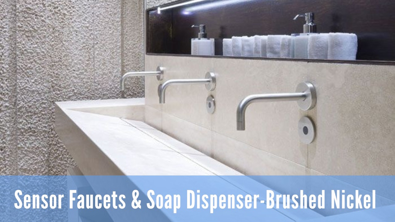 Brushed-Nickel-Auto-Sensor-Faucet-Auto-Soap-Dispenser-Set